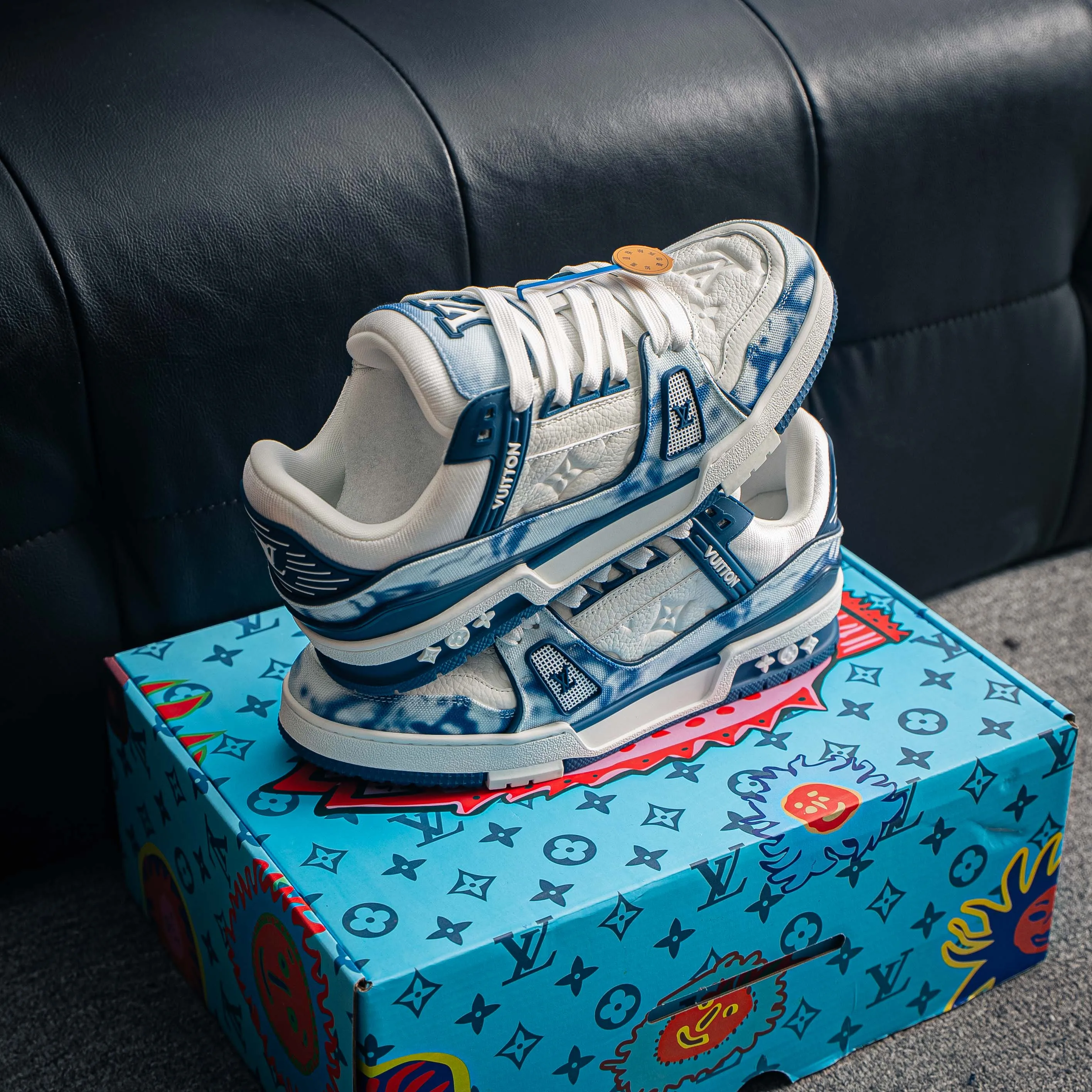 【YS 】 Louis Vuitton LV Trainer Blue ✦ ， ✦ White ， ✦ Lace-Up ，